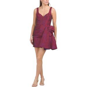 LIV FOSTER Sleeveless Halter Jacquard Mini Dress